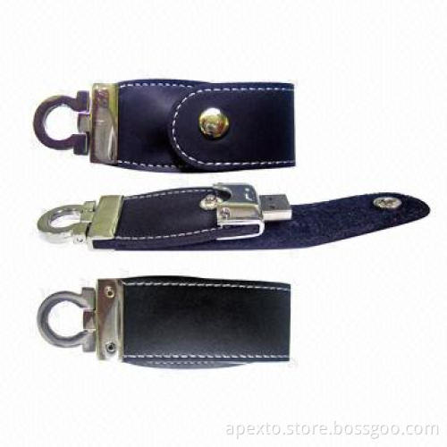 Leather USB Flash Drives with Up to 32GB Memory Capacity and Plug-and-play Function